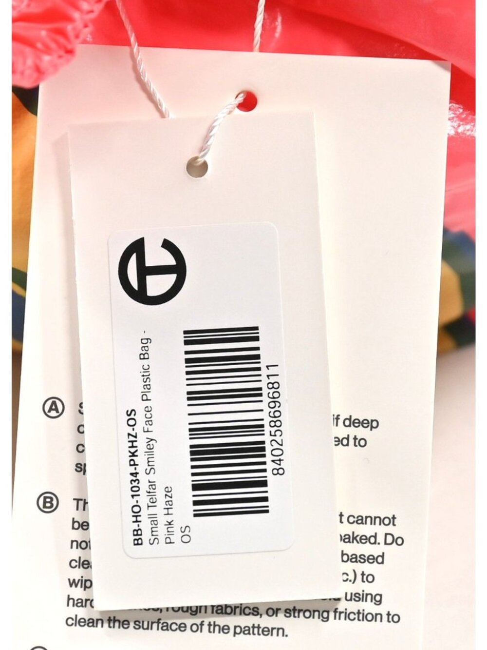 Telfar Small Telfar Smiley Face Plastic Bag in Pink Haze - Picture 5 of 8